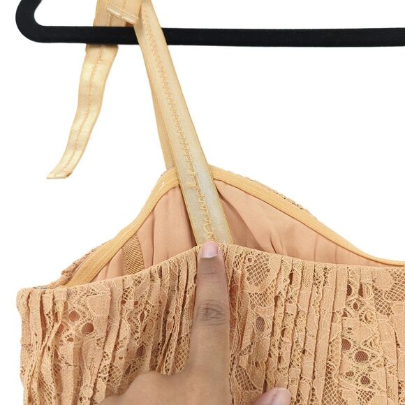 Jonathan Simkhai Women 6 Bonnie Dress Butterscotch Orange Pleated Bustier FLAW - Picture 10 of 10